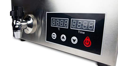 SARO SALERNO Recipiente de cocción al vacío, 11-22 l, para GN 1/1, bomba de circulación y grifo de drenaje, pantalla digital, temperatura 45-95 °C, acero inoxidable, 0,7 kW