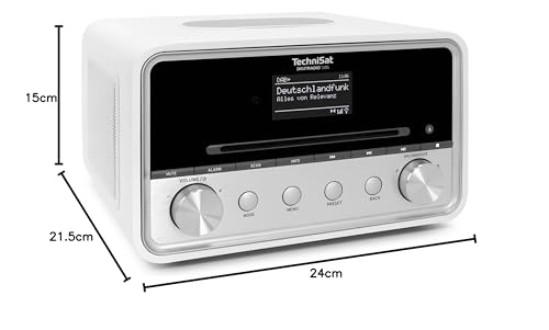 TechniSat DIGITRADIO 586 - Radio híbrido Dab+ (Radio por Internet, FM, Bluetooth, Spotify, Carga inalámbrica, Control por App, Pantalla OLED, USB, CD,MP3, AUX, 20 W, Equipo Compacto, Control Remoto)