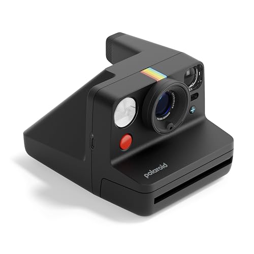 Polaroid - Now+ Gen 3 - Cámara instantánea con conexión Bluetooth - Paquete de cámara + película en Color (16 Fotos) Negro (6562)