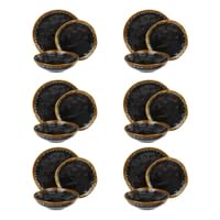 Servicio de 18 platos terracota negro oro Olympus