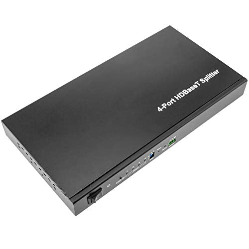 BeMatik - Extensor HDMI UltraHD 4K 2K FullHD 1080p Cat.5e Cat.6 HDBaseT HDBT 100m - Transmisor 4 Puertos (HB046)