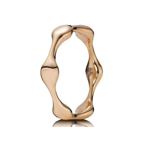 Pandora 970115R-55 - Anillo de oro amarillo de 18 quilates con ónice, talla 15 (17,52 mm)