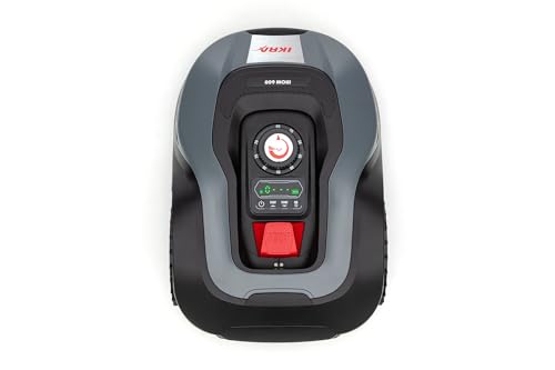 IKRA Robot cortacésped iROM 600 para céspedes de hasta 600 m², WiFi o Bluetooth, Control por App, multizona, Incl. estación de Carga & Sensor de Lluvia, 6 Cuchillas de Repuesto