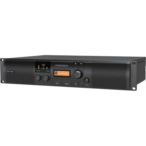 Behringer NX6000D Amplificador de potencia clase D ultraligero de 6000 vatios con control DSP y compensación de impedancia de altavoz SmartSense