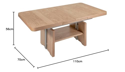 Vierhaus Mesa de café, Madera, Naturaleza, 110(150)/70/56-75 cm