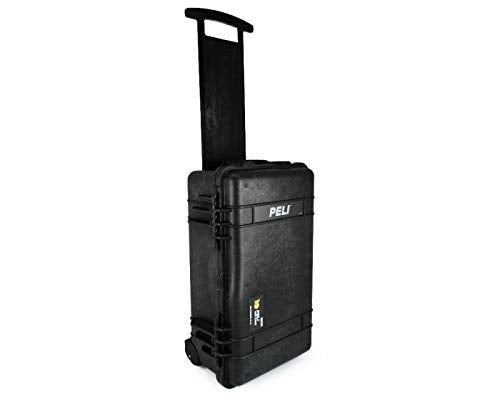 PELI 1510-008-110E 1510LFC Maleta de Viaje estanca con Funda Desmontable para Laptop, IP67 estanca, 27L de Capacidad, Fabricada en EE.UU, con Espuma Personalizable, Color Negro