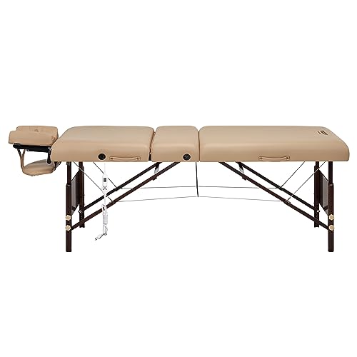 Master Massage Del Ray Salon Therma Top Plegable Mesa de Masaje Móvil Masaje Banco de Masaje Calentable Tumbona de Cosméticos Tratamientos Tumbona de Tratamiento, Respaldo Ajustable