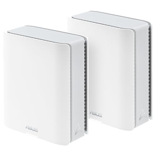 ASUS ZenWiFi BT10 2-Pack - WiFi 7 Mesh tribanda, 18 Gbps, 557 m2 (2 Unidades), Dos Puertos 10G, Seguridad y Controles parentales incluidos, Smart Home Master SSIDs, Mobile Tethering 4G y 5G, Blanco