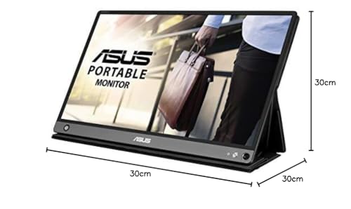 ASUS Monitor portátil inalámbrico USB ZenScreen GO MB16AWP: 15,6", IPS, USB tipo C, mini-HDMI, Batería integrada, Antiparpadeo, Luz azul de baja intensidad, Rosca para trípode. 250cd/m². Negro