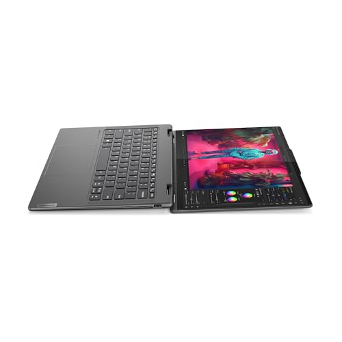 Lenovo Yoga 7 2-in-1 Gen 9 – Ordenador Portátil AI PC Convertible Táctil 14" WUXGA OLED (AMD Ryzen 5 8640HS, 16GB RAM, 512GB SSD, Wi-Fi 6E, Win 11 Home) Gris, Teclado QWERTY Español