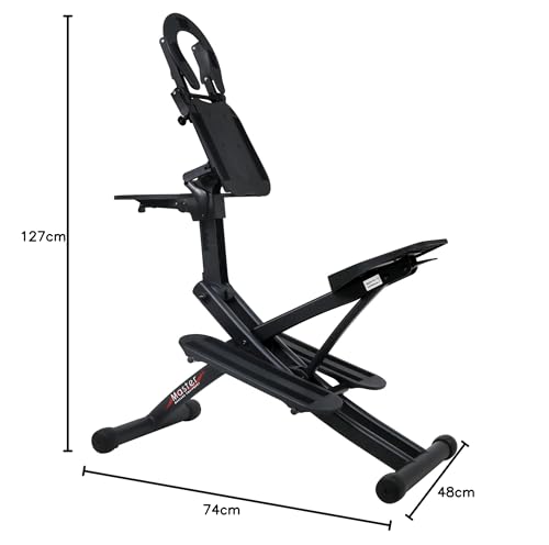 Master Massage Silla de Masaje Plegable Profesional, de Aluminio, Ajustable, Ligera, con cojín Musical, Funda de Transporte Bluetooth, Azul, Talla única