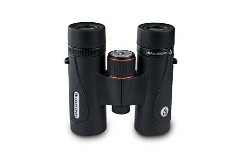 Celestron 71403 TrailSeeker ED: prismáticos con prisma de techo 10 x 32, lente de banda ancha con revestimiento múltiple completo, prisma BaK-4, negro