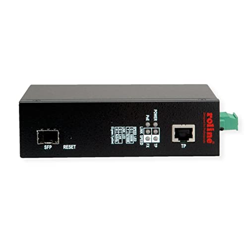 Roline Industrial Converter Gigabit Ethernet - Fibra de Doble Velocidad 100/1000, con función PoE