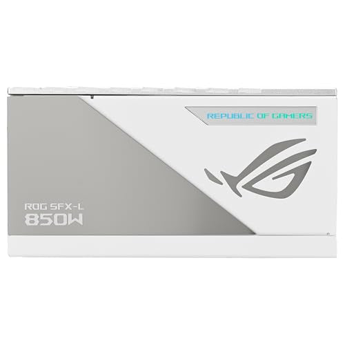 Asus ROG Loki SFX-L 850W Platinum White Edition Fuente de Alimentación Modular (80+ Platinum, Ventilador ARGB PWM de 120 mm, Aura Sync, Compatible con ATX 3.1, PCIe 5.1, 10 Años de Protección)