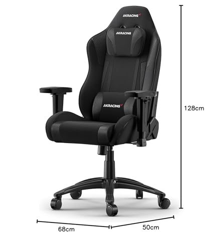AKRacing Gaming Chair Core EXSE Silla, Tela/Piel sintética, Negro, Talla única