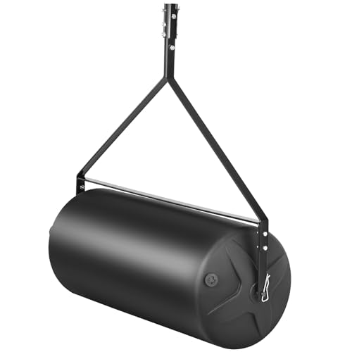 VEVOR Rodillo para Césped 400 Libras 181 L Rodillo para Jardín Relleno de Arena/Agua LLDPE Rodillo para Césped Marco de Acero con Tapa Fácil Giro Remolque Detrás del Tractor ATV para Jardín Granja