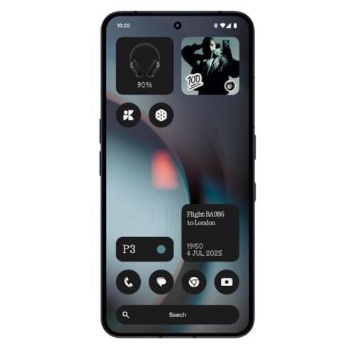 Nothing Phone (3) – Smartphone con Triple Cámara 50MP, Batería de Silicio Carbono de Larga Duración 24h, Pantalla AMOLED 6,67" con 120Hz y Glyph Matrix, 12GB + 256GB - Negro