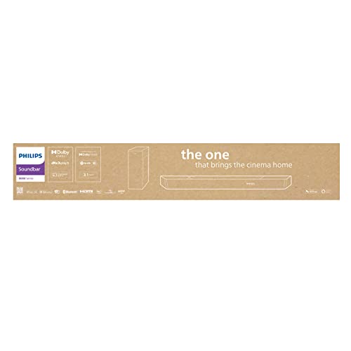 Philips TAB8507/10 Soundbar 3.1 Subwoofer Inalámbrico, Dolby Atmos, Sonido Cinematográfico, HDMI eARC, 600W