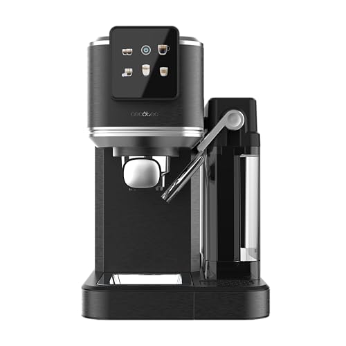 Cecotec Cafeteras Express Semiautomáticas Cafelizzia ColdBrew Latte. 1350W, 20 Bares, ColdBrew, Pantalla Color Táctil, 1.2L Depósito de Agua y 1000ml Leche, Calientatazas, Doble Brazo, Desmontable