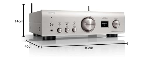 DENON Amplificador de Rosso Completo con Streaming de música a través de HEOS Built-in, Plata