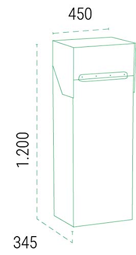 Arregui Multipack Base Doble Acceso EP3154 Individual de Acero para paquetería Grande, buzón, Recogida de Paquetes Trasera, Negro