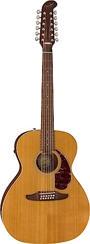 Fender Villager 12-String Aged Natural WN Tortoiseshell Pickguard 12-String Electro-Acoustic Guitar with Gig Bag