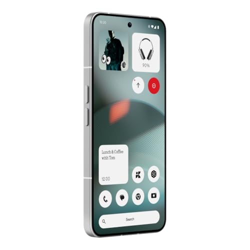 Nothing Phone (3) – Smartphone con Triple Cámara 50MP, Batería de Silicio Carbono de Larga Duración 24h, Pantalla AMOLED 6,67" con 120Hz y Glyph Matrix, 16GB + 512GB - Blanco