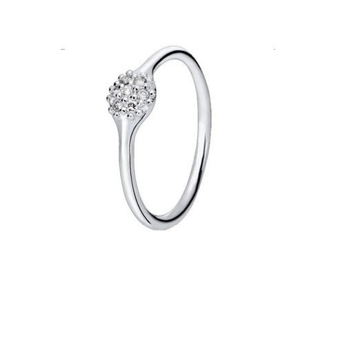 Pandora 970105WD-50 - Anillo de oro blanco de 18 quilates, talla 10 (15,92 mm)