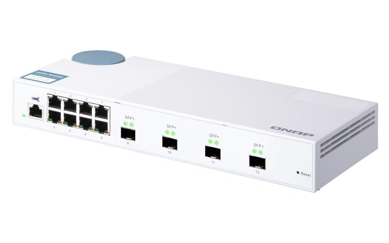 QNAP QSW-M408S QSW-M408S, 8 Port 1Gbps, 4 Port 10GbE SFP+, Web Management Switch