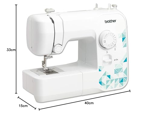 Brother Machine à Coudre, Plastique, Blanc/Bleu, 40 x 15 x 33 cm