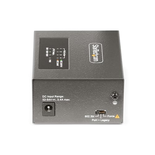 StarTech.com Switch PoE/PoE+/ PoE++ 802.3af/802.3at/802.3bt de 4 Puertos - 95W - Inyector Power Over Ethernet 5G (NBASE-T)