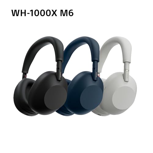 Sony WH-1000XM6 Auriculares Bluetooth inalámbricos con Noise Cancelling, Sonido de Alta resolución, cómodos, diseño Plegable, Estuche Resistente, 30 Horas de batería, iOS y Android - Azul Medianoche