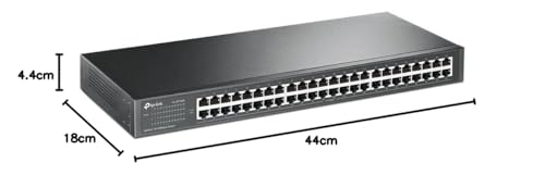TP-Link 48-Puertos Rápido Ethernet Switch No Gestionable | Plug and Play | Montaje en Rack| Carcasa Metálica | Sin Ventilador| Vitalicia Limitada (TL-SF1048)