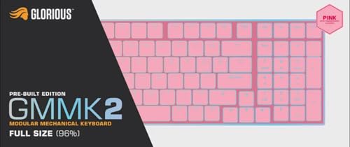 Glorious Gaming GMMK 2 Full Size (96%) - Teclado gaming mecánico, carcasa de aluminio, personalizable, keycaps dobles, switches Glorious Fox, RGB, distribuciones QWERTY estadounidense - Rosa