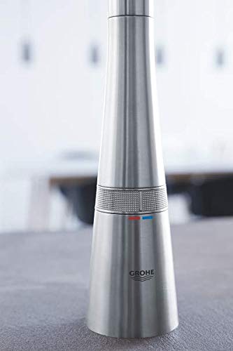 Grohe Zedra Smart Control L - grifo de cocina con Smartcontrol integrado, Supersteel (31593DC2)