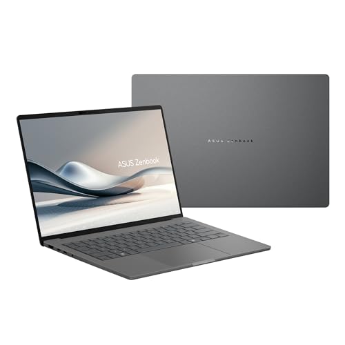 ASUS Zenbook A14 OLED UX3407QA-QD349W Copilot+ PC - Ordenador Portátil 14" WUXGA (Qualcomm Snapdragon X1-26-100, 16GB RAM, 1TB SSD, Qualcomm Adreno GPU, Win 11 Home) Gris Islandés – Tec. QWERTY ESP