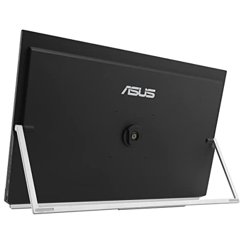 ASUS ZenScreen MB249C - Monitor portátil de 23,8" FHD (1920 x 1080), sin marco, IPS, antirreflejos, USB-C, altavoces, peana, abrazadera en C, gancho para separadores, sostenibilidad ecológica