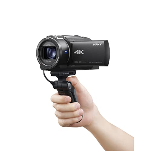 Sony Handycam FDR-AX43 - Videocámara (pantalla de 3" giratoria, grabación 4K Ultra HD, lente Zeiss Vario-Sonnar 26.8 mm, zoom óptico 20x, Balanced Optical SteadyShot, selfies, videos en casa y viajes)
