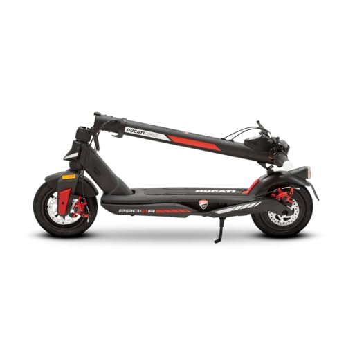Ducati Carreras E-Scooter Pro-III R, Patinete eléctrico con Flechas direccionales integradas, Ruedas Pirelli 10, autonomía 50 km, Motor 350 W, batería 468 WH, Doble Freno de Disco