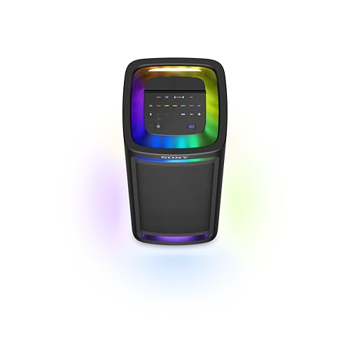 Sony ULT Tower 9, Ultimate Bluetooth Party Speaker, 25 H de batería y alimentación de Red, 2 Modos ULT Power Sound, X-Balanced Speaker, 360 Luces y Sonido, entradas de Karaoke, Negro