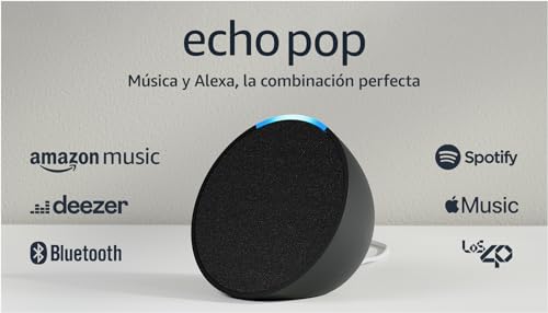 Echo Pop (Última generación) | Altavoz inteligente Bluetooth con Alexa de sonido potente y compacto | Antracita