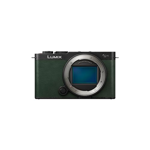 Panasonic Lumix DC-S9E-G Cámara para Vlog con Fotograma Completo y Puerta Abierta sin Espejo, 24,2 MP, Vídeo 6K/4K, PDAF 779 Puntos, Estabil. Imagen, Angulo Libre, WiFi 5 GHz, Verde, Cuerpo