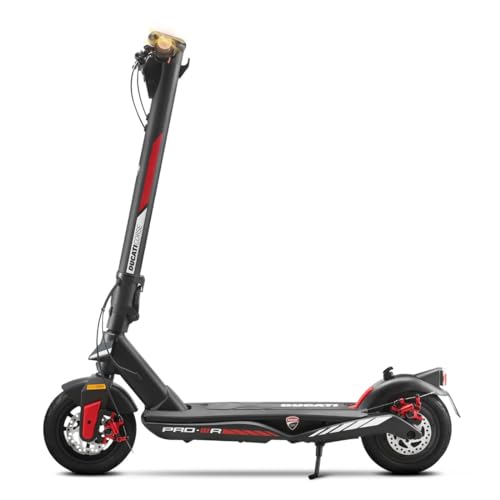 Ducati Carreras E-Scooter Pro-III R, Patinete eléctrico con Flechas direccionales integradas, Ruedas Pirelli 10, autonomía 50 km, Motor 350 W, batería 468 WH, Doble Freno de Disco