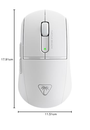 Turtle Beach Burst II Air – Ratón de Juego inalámbrico de 2,4 GHz, Ultraligero de 47 g, interruptores ópticos, simétrico, Sensor óptico de 26 000 PPP, Bluetooth, 120 Horas de batería - Blanco