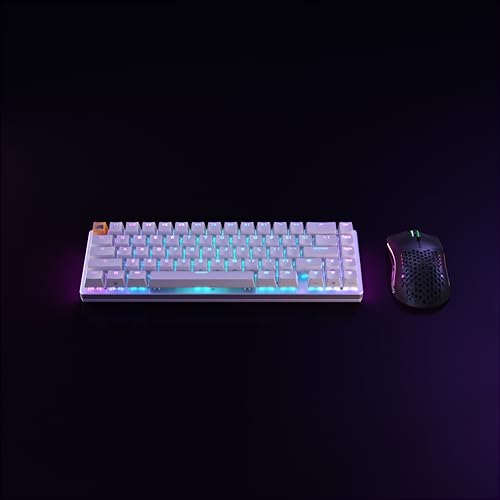Glorious Gaming GMMK 2 Compact 65% - Teclado gaming mecánico, compacto TKL 65%, carcasa de aluminio, personalizable, keycaps dobles, switches Fox, RGB, distribuciones QWERTY estadounidense - Blanco