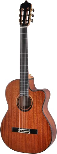 ARTESANO Guitarra de concierto Nuevo Oscuro Cut, eSonido Preamplificador, seda mate natural