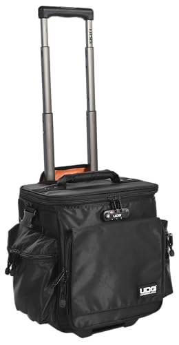 UDG U9981BL/OR Deluxe - Maletín con ruedas para dj (interior de color naranja), color negro