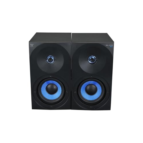 Woxter SO26-077 Dynamic Line DL-410 FX Altavoces gaming, Estéreo 2.0, Autoamplificados con 150W, Madera, Woofer de 4 pulgadas, 2 Tweeter, Negro, 3.5 mm