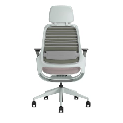 Steelcase Series 1, Silla de Oficina ergonómica con sujeción Lumbar, Brazos 4D y reposa Cabeza Regulables, Respaldo de Malla Lenteja