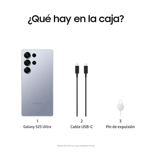 Samsung Galaxy S25 Ultra 256GB Teléfono Móvil con IA, Galaxy AI, 12GB RAM, Cámara 200MP, Dual SIM, IP68, Garantía del Fabricante 3 Años + 1 Año Extra, Titanio Azul (Versión Española)